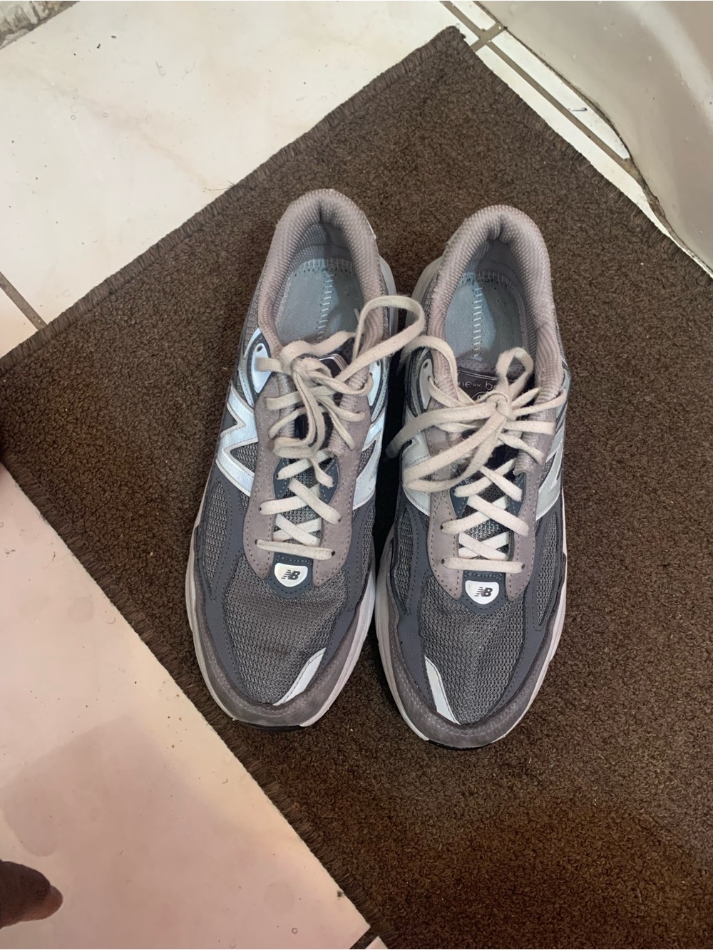 New Balance Gray and White Running Sneakers